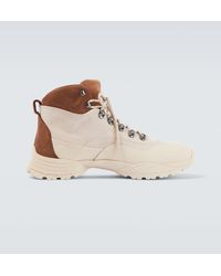 Brunello Cucinelli - Suede-Trimmed Hiking Boots - Lyst