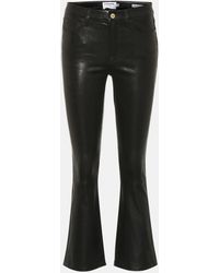 FRAME - Le Crop Mini Boot Leather Jeans - Lyst