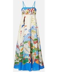 ALÉMAIS - X Nadia Hernandez Printed Linen Maxi Dress - Lyst