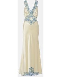 SIR. - Lace-Trimmed Silk Maxi Dress - Lyst