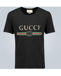 Gucci Oversized Cotton T-shirt With Logo - Black