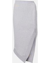 The Attico - Logo Asymmetric Cotton Jersey Midi Skirt - Lyst