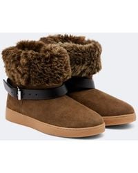 Isabel Marant - Nolyz Shearling-Trimmed Suede Ankle Boots - Lyst