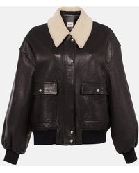 KHAITE - Shellar Shearling-Trimmed Leather Jacket - Lyst