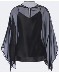 STAUD - Fia Draped Silk Organza Top - Lyst