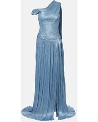 Marmar Halim - Draped Pleated Silk Chiffon Gown - Lyst