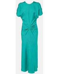 Victoria Beckham - Gathered Midi Dress - Lyst