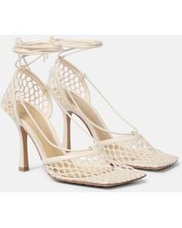 Bottega Veneta - Stretch Leather And Mesh Sandals - Lyst