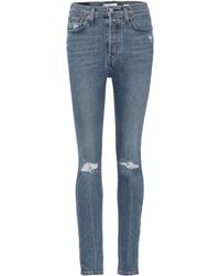 RE/DONE High-Rise Skinny Jeans - Blau