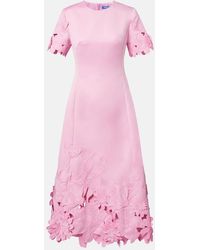 LEO LIN - Floral-Applique Embroidered Cocktail Dress - Lyst