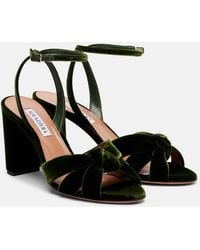 Aquazzura - Nina 85 Velvet Sandals - Lyst