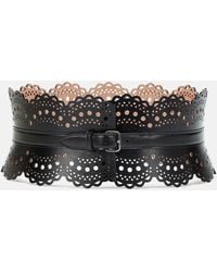 Alaïa - Laser-cut Leather Corset Belt - Lyst