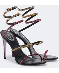 Rene Caovilla - Cleo Swarovski-Embellished Satin Sandals - Lyst
