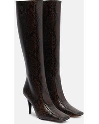 Stella McCartney - Eve Snake-Effect Knee-High Boots - Lyst