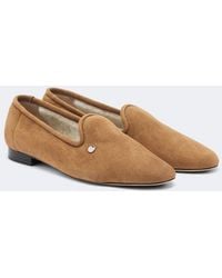 TOTEME - Shearling-Lined Suede Loafers - Lyst
