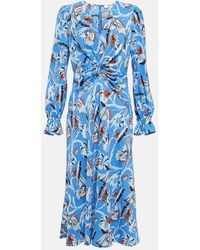 Diane von Furstenberg - Anaba Floral-Print Gathered Dress - Lyst