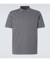 Prada - Cotton Pique Polo Shirt - Lyst