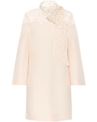 Valentino Midikleid aus Wolle und Seide - Natur