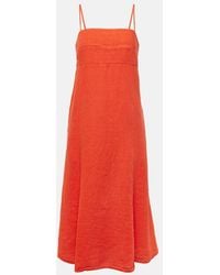 Velvet - Stephie Linen Midi Dress - Lyst
