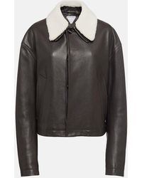Bottega Veneta - Shearling-trimmed Leather Jacket - Lyst