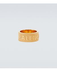 Balenciaga Force Striped Ring - Metallic