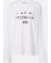 Acne Studios - Embellished Logo Cotton And Hemp Jersey T-Shirt - Lyst