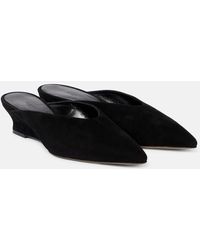 Le Monde Beryl - Suede Wedge Mules - Lyst
