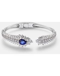 YEPREM - Reign Supreme 18Kt Bangle With Diamonds And Sapphire - Lyst