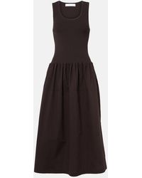 Proenza Schouler - Label Malia Jersey And Poplin Midi Dress - Lyst