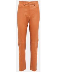 JOSEPH - High-Rise Leather Pants - Lyst