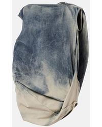 Rick Owens - Top De Denim En Mezcla De Algodon Drapeado - Lyst