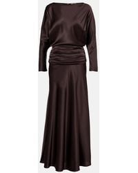 STAUD - Freda Ruched Silk-Blend Gown - Lyst