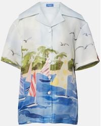LEO LIN - Casey Printed Silk Shirt - Lyst