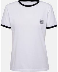 Loewe - Anagram-embroidered Cotton-jersey T-shirt - Lyst