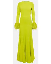 Elie Saab - Feather-trimmed Jersey Gown - Lyst