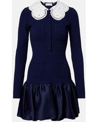 Self-Portrait - Waffle-Knit Minidress - Lyst
