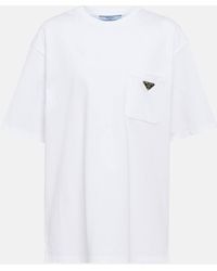 Prada - T-Shirt aus Baumwoll-Jersey - Lyst