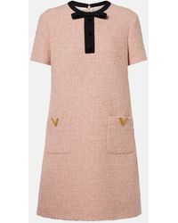 Valentino - Vgold Wool-Blend Tweed Minidress - Lyst