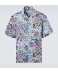 Etro - Printed Cotton Poplin Bowling Shirt - Lyst