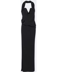Magda Butrym - Floral-Applique Wool-Blend Gown - Lyst