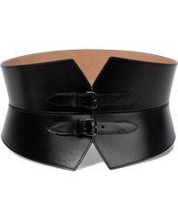 Alaïa Leather Corset Belt - Black