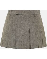 Bottega Veneta - Pleated Silk-blend Miniskirt - Lyst