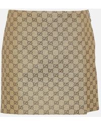 Gucci - Minifalda de lona con GG y glitter - Lyst