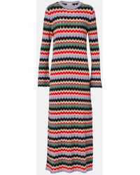RIXO London - Miller Chevron Cotton Midi Dress - Lyst