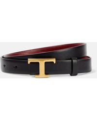 Tod's - Cintura reversibile Timeless T in pelle - Lyst