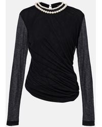 Junya Watanabe - Top En Coton Drape A Ornements - Lyst