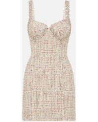 Self-Portrait - Bouclé Mini Dress - Lyst