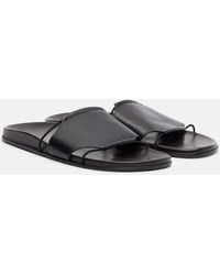 The Row - Vivienne Slide Leather Sandals - Lyst