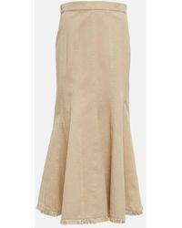 Max Mara - Pleated High-Rise Cotton Midi Skirt - Lyst