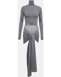 Alaïa - Tie-Front Cashmere And Silk Turtleneck Sweater - Lyst